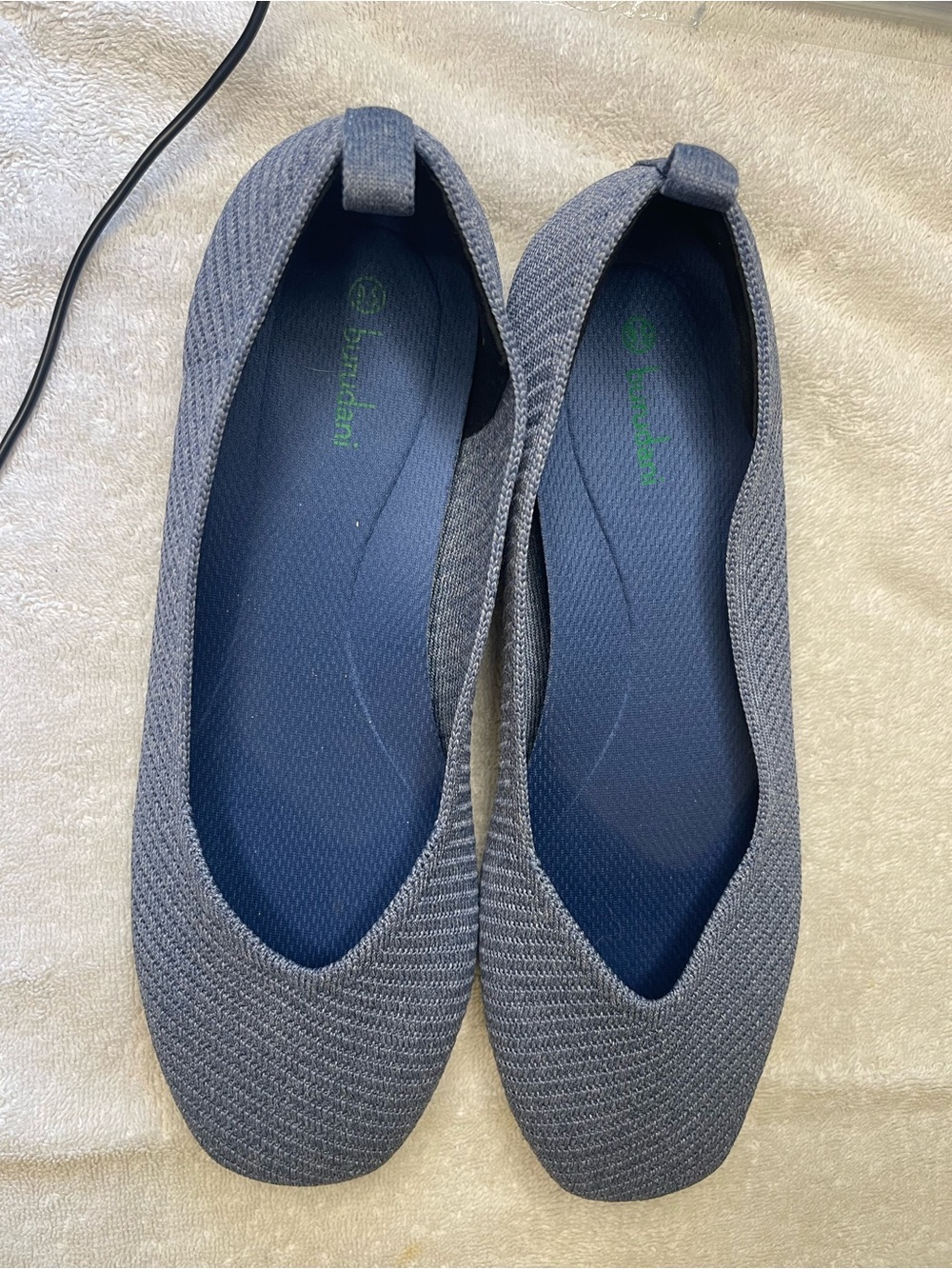 Burudani Everyday Blue Knit Ballet Flats with Cushioned Insole sz 9.5 (55)